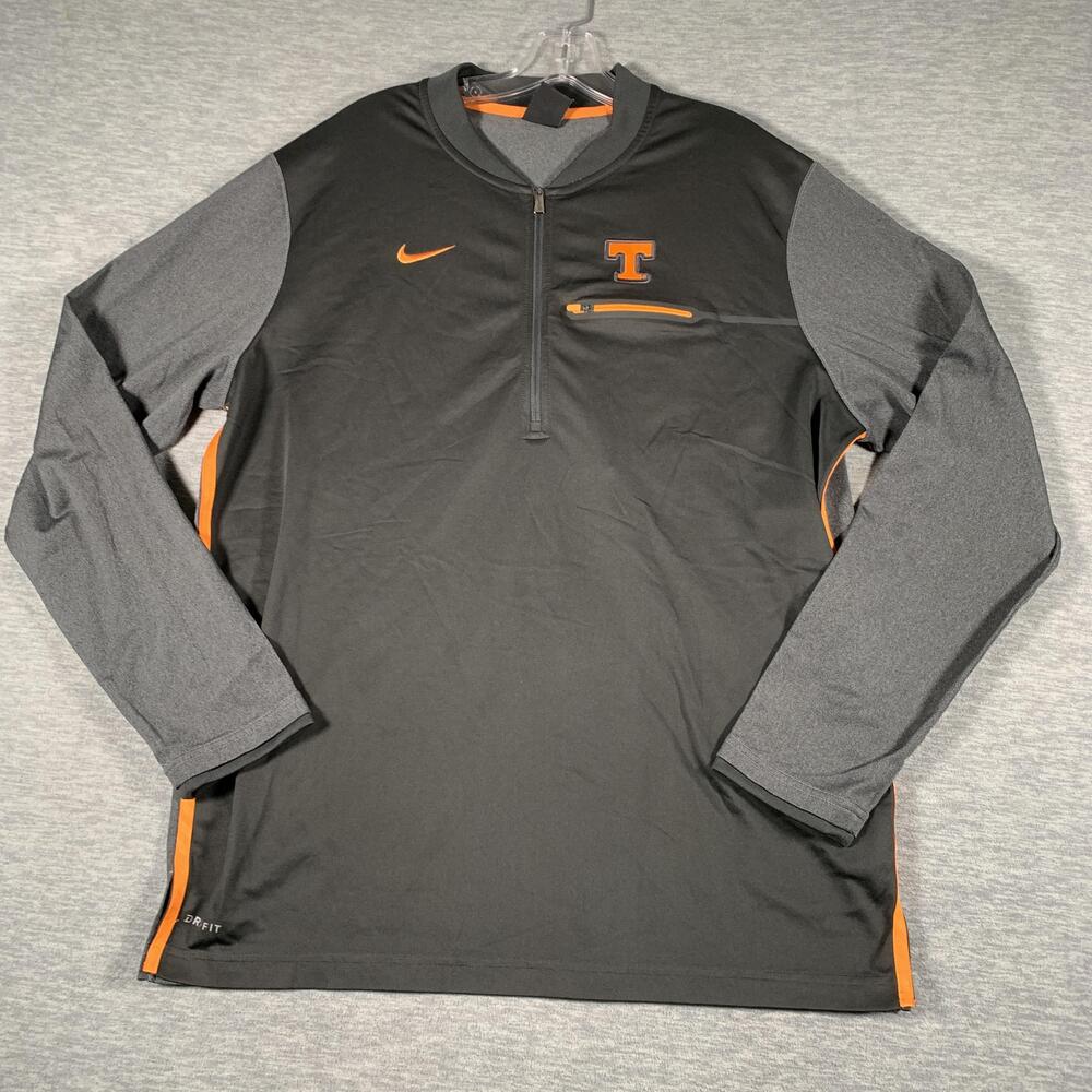 Tennessee Volunteers Shirt Mens XL Gray Football Nike DriFit 1/4 Zip Team Issued